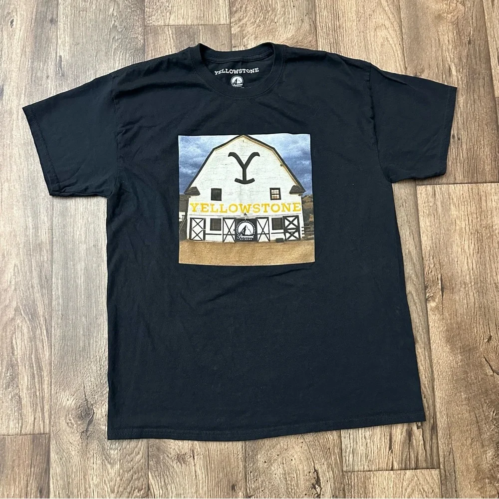 Yellowstone White Barn 100% Cotton T-Shirt Men’s Size L Black